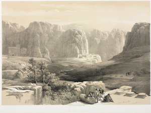 聖地、シリア、イドゥメア、アラビア、エジプト、ヌビアVol。 III：ペトラ、南向き、1842年。 作： Louis Haghe