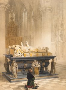 メローデス家の墓、ギール、「ハゲのスケッチのポートフォリオ：ベルギー、ドイツ」のシート6、1845-55年 作： Louis Haghe