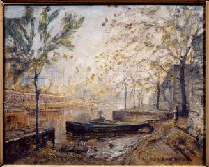 リバーサイド。 ルイ・カラン (1821-1899) の絵画 作： Louis Hilaire Carrand