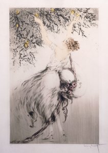 レモンを摘む少女 作： Louis Icart