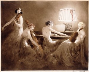 「メロディアワー」、1934年頃（色のエッチングとドライポイント） 作： Louis Icart