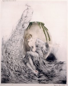 孔雀 作： Louis Icart