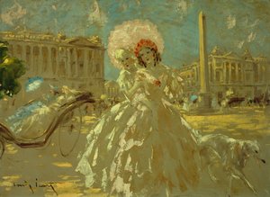 コンコルド広場（キャンバスに油彩） 作： Louis Icart