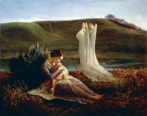 フランス、リヨン、「天使と母 作： Louis Janmot