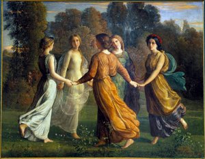 魂の詩」「太陽の光」。アンヌ・フランソワ・ルイ・ジャンモ（1814-1892）の絵画 作： Louis Janmot