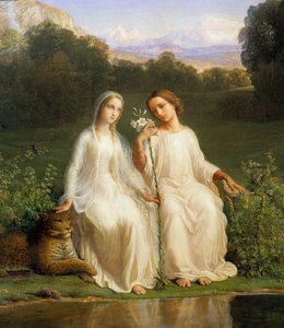 魂の詩；ヴィルジニタスアンヌ・フランソワ・ルイ・ジャンモ（1814-1892）の絵画 作： Louis Janmot