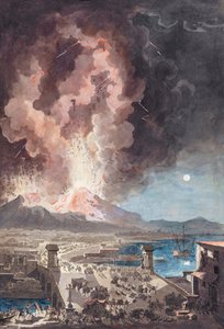 1779年、イタリアのヴェスヴィオ山の噴火。 作： Louis Jean (after) Desprez