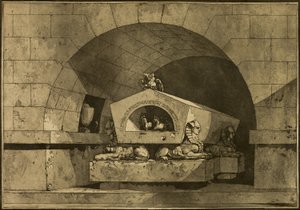 スフィンクスとフクロウの墓 作： Louis Jean Desprez