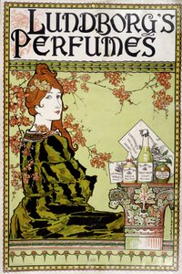 香水「Lundborg」の広告 - Rhead, v.1895による 作： Louis John Rhead