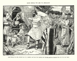 エルサレムに箱舟を運ぶダビデ（リトグラフ） 作： Louis John Rhead