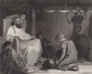 ダビデはサウルの前に連れてきました 作： Louis John Rhead