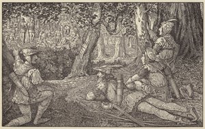 フォレスターのグループと2人の捕虜をスパイした 作： Louis John Rhead