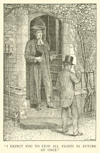Tom Browns School-Days」のイラスト（彫刻）。 作： Louis John Rhead