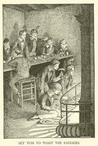 Tom Browns School-Days」のイラスト（彫刻）。 作： Louis John Rhead