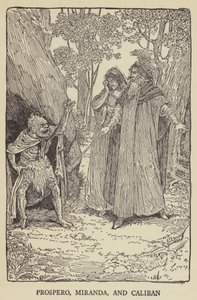プロスペロ、ミランダ、カリバン 作： Louis John Rhead