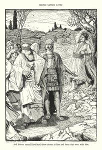 ダビデを罵るシメイ（石版） 作： Louis John Rhead