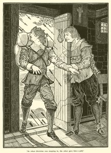 クリスチャンが足を踏み入れたとき、もう一人が彼を引っ張ってくれました。 作： Louis John Rhead