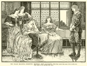 美しい宮殿、慎重さ、賢明さ、敬虔さ、そして慈愛（エングレービング 作： Louis John Rhead