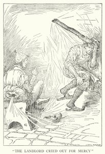 "大家さんが慈悲を求めて泣いた"（リトグラフ 作： Louis John Rhead