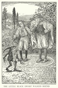 小さな黒い小人が歩いて回った（リトグラフ 作： Louis John Rhead