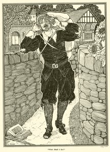 私は何をすればいいの？(エングレービング) 作： Louis John Rhead