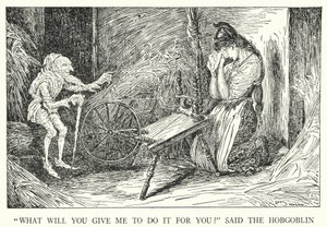 "ホブゴブリンは「何をしてくれるんだ」と言いました。 作： Louis John Rhead