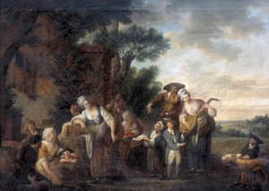 ストリートミュージシャン 作： Louis Joseph (1731 98) Watteau