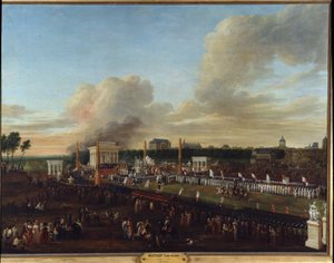 フランス革命「ルイ・ジョセフ・ワトー・ディット・ワトー・ド・リル（1731-1798）による絵画「北部、ソンム、パ・ド・カレー県の連合体の祭りの眺め