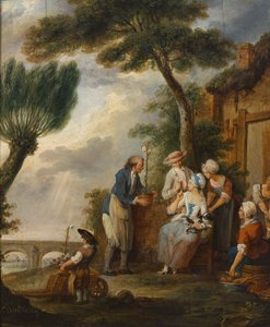 庭師または婚約（キャンバスに油彩） 作： Louis Joseph (1731 98) Watteau