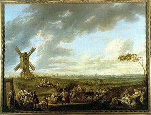 Dieu-de-Marcqによって撮影されたリールの眺め - Louis Joseph Watteau dit Watteau de Lille (1731-1798) 作、リール美術館蔵