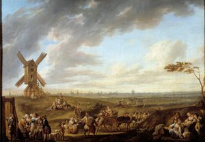 マルクの神から撮影されたリールの眺め。ルイ・ジョセフ・ワトー・ディット・ワトー・ド・リル（1731-1798）の絵画 作： Louis Joseph  Watteau