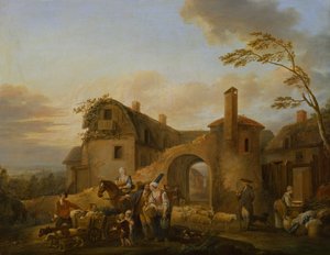 1日の4時間：朝 作： Louis Joseph (Watteau de Lille)(attr. to) Watteau