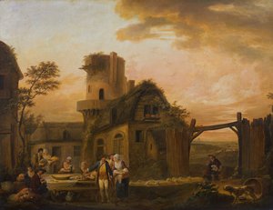 1日の4時間: 夜 作： Louis Joseph (Watteau de Lille)(attr. to) Watteau