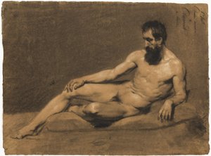 横たわる男性ヌード 作： Louis Joseph Cesar Ducornet