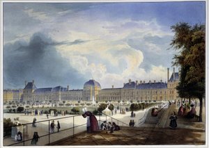 チュイルリー宮殿 - アルノウト著「1837年のパリ」より 作： Louis Jules Arnout