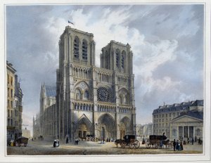 ノートルダム寺院の中庭 - by Arnout 作： Louis Jules Arnout