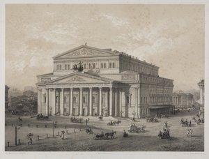 ボルチョイ-モスクワのボリショイ劇場」ジャコテ、ルイ・ジュリアン（1806-?リトグラフ 作： Louis Julien Jacottet