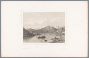 テレマークのノルショー湖の眺め Le lac du Nord à Tellemarken / Nordsjóen i Tellemarken (オブジェクトのタイトル) 北欧の顔たち（連載タイトル） ビューデュノール。 ノルヴェージ（シリーズタイトル） 作： Louis Julien Jacottet