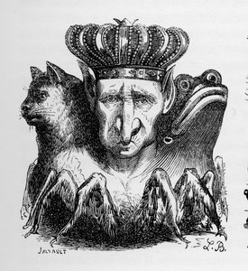 Bael - Baal - (悪魔) - Baelは地獄の力の頭である - Collin de Plancyの "Le dictionnaire infernal "の中で - L. Bretonのエングレーヴィング。パリ