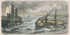 M.モルグヴィルの写真による、1863年のベイルートでの「ジョルダン」の沈没 作： ルイ・ル・ブルトン
