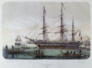 フランスのマルケサス諸島のヌクヒバ島を訪れるアストロラーベとゼリー 作： ルイ・ル・ブルトン