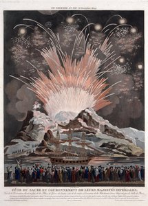 ナポレオンの戴冠式の祝祭 - Le Coeur, Louis (active ca 1800) - 1806 - アクアチント - 54,3x42,4 - プライベートコレクション 作： Louis Le Coeur