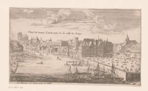 リエージュの眺め Vue de dessus le petit pont de la ville de Liege (オブジェクトのタイトル) 作： Louis Le Meunier