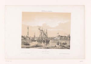 クール・カファレッリからのカーンの眺め Port de Caen, pris du Cours Caffarelli (オブジェクトのタイトル) 現代フランス（シリーズタイトル） La France de nos jours (オブジェクトのシリーズ タイトル) 作： Louis Le Breton