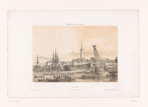ロリアン港のアーセナルの眺め ロリアン。 Interior du Portmilitary (オブジェクトのタイトル) 現代フランス（シリーズタイトル） La France de nos jours (オブジェクトのシリーズ タイトル) 作： Louis Le Breton