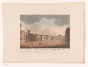リボルノのグランデ広場の眺め Vue de la Grande Place de Livourne en Italy (オブジェクトのタイトル) イタリア、スペイン、エジプトの街並み（連載タイトル） 作： Louis Lecoeur