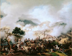 ナポレオン戦争（スペインの戦争）。「ソモシエラの戦い（1808年11月30日）」 ルイ・フランソワ・ルジューヌ（1778-1848）による絵画 1810年 ヴェルサイユ宮殿美術館所蔵 作： Louis Lejeune