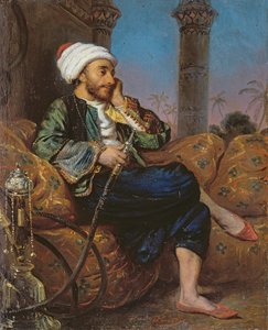 水ギセルを吸うエジプト人 作： Louis Leopold Boilly