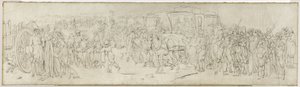 1805年頃、チュイルリー通りのカッコウ（筆、墨、キャンバス） 作： Louis Leopold Boilly