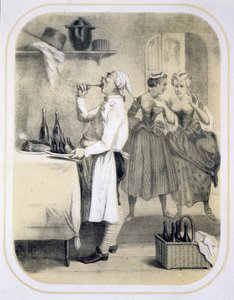 キッチンの大食い、七つの大罪を描いた一連の版画、1850年頃 作： Louis Leopold Boilly